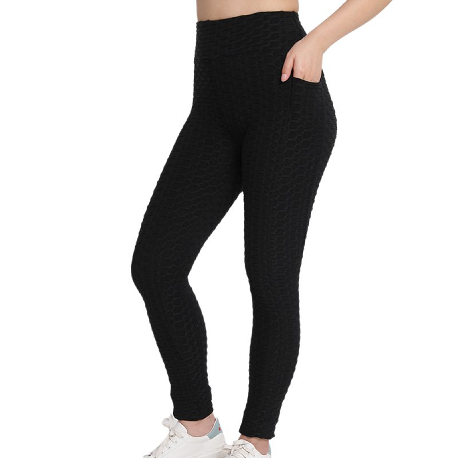 thumbnail image 2 of Pantalones de yoga de cintura alta para mujer: realzan los glúteos, leggings con bolsillos, tejido elástico, ideales para fitness/casual, tallas S-XXL, 2 of 5